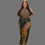 Women Plus Size Pants Camouflage Sexy Wide Leg Pants