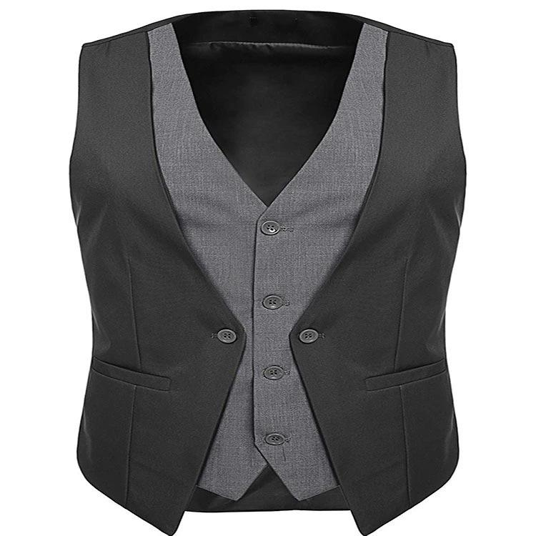 Men's Dress Vests Men's Vest Casual Jacket Business Waistcoat Autumn and Winter Temperament Lapel Men
