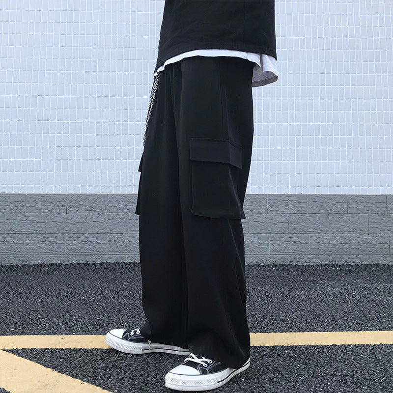 Men Cargo Pants Summer Overalls Men's Loose Student Casual Pants