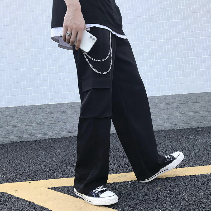 Men Cargo Pants Summer Overalls Men's Loose Student Casual Pants