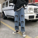 Anime Print Jeans Denim Pants Loose Retro Washed Trousers for men Clothing