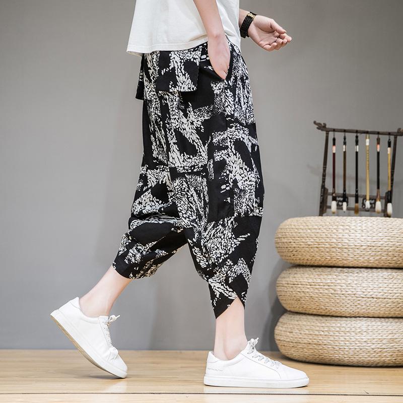 Linen Pants Straight Leg Pants Drawstring Lightweight Elastic Beach Pants Casual plus Size Loose Summer Beach