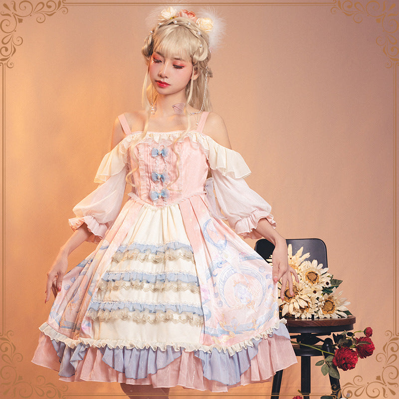 Gothic Lolita Harajuku Style Clothing Sakura Aciclovir Gel Lolita Cloud Dream Fantasy Op Lolita Dresses
