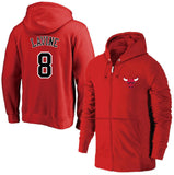 Chicago Bulls Hoodie Fleece-Lined Warm Training Wear