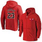 Chicago Bulls Hoodie Fleece-Lined Warm Training Wear