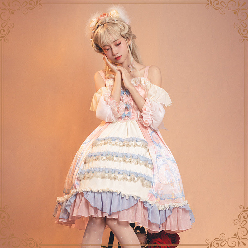 Gothic Lolita Harajuku Style Clothing Sakura Aciclovir Gel Lolita Cloud Dream Fantasy Op Lolita Dresses