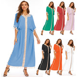 Women Plus Size Dresses Embroidered Tassel Loose Dress