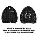 Shark Print Jacket Shark Head Contrast Color Camouflage Flight Jacket Men's Casual Coat