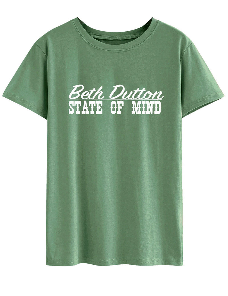 Beth Dutton Outfits Beth Dutton Summer T-shirt Letter Printed T-shirt