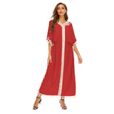 Women Plus Size Dresses Embroidered Tassel Loose Dress