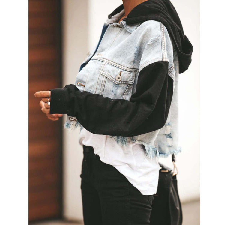 Beth Dutton Outfits Women's Cowboy Coat Ripped Tassel Patchwork Denim Jacket Jacket