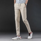 Linen Pants Straight Leg Pants Drawstring Lightweight Elastic Beach Pants Men's Casual Pants Summer Elastic Waist