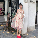 Strawberry Cottagecore Dress Summer Strap Casual Fashionable Sweet Dress