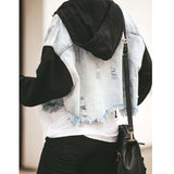 Beth Dutton Outfits Women's Cowboy Coat Ripped Tassel Patchwork Denim Jacket Jacket