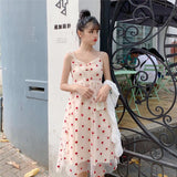 Strawberry Cottagecore Dress Summer Strap Casual Fashionable Sweet Dress