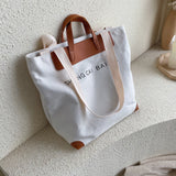 The Teacher Tote Large Capacity Fashion Handbag Letter Printing Mummy Bag Shoulder Crossbody