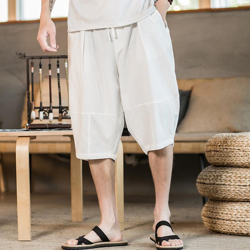 Linen Pants Straight Leg Pants Summer Simplicity Japanese Shorts Casual