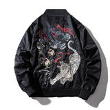 Varsity Jacket Dragon Tiger Embroidered Jacket Air Force MA-1 Pilot Jacket Men's Baseball Uniform