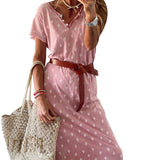 Women Bohemian Dress Summer Casual Printed V-neck Dress for Women