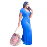 Women Plus Size Jumpsuits Wide Leg Short Sleeve Fashion Casual Jumpsuit