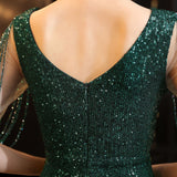 Sequin Evening Dress Elegant Long Style Long Sleeve Sequined Fishtail Evening Dress