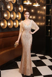 Sequin Evening Dress Tassel Sequin Fishtail Gown Female