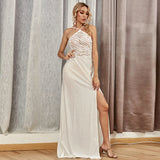 Bohemian Beach Dress Sexy Backless See-through Halter