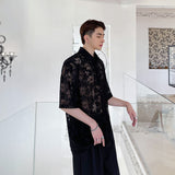 Transparent Shirt for Men Sexy Niche Lace Shirt