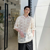 Transparent Shirt for Men Sexy Niche Lace Shirt