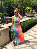 Women Exotic Dresses Tie Dye Tied Dress