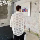 Transparent Shirt for Men Sexy Niche Lace Shirt