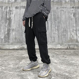 Men's plus Size Retro Sports Multi-Pocket Cargo Pants Men's High Street Elastic Waist Sweatpants Street Sports Harem Pants Men Pants