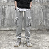 Men's plus Size Retro Sports Multi-Pocket Cargo Pants Men's High Street Elastic Waist Sweatpants Street Sports Harem Pants Men Pants