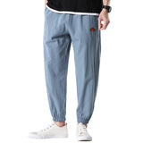 Linen Pants Straight Leg Pants Drawstring Lightweight Elastic Beach Pants Summer Men's Solid Color Loose Trousers