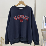 Diana Harvard Sweatshirt Letter Embroidery Velvet Padded Thickened Sweater