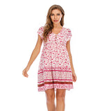 Beth Dutton Bohemian Dress Summer Spring Midi Dresses Vacation Beach Dress Bohemian Short Skirt