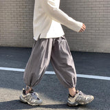 Linen Pants Straight Leg Pants Drawstring Lightweight Elastic Beach Pants Cotton and Linen Beam Feet Linen Bloomers