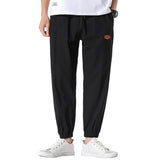 Linen Pants Straight Leg Pants Drawstring Lightweight Elastic Beach Pants Summer Men's Solid Color Loose Trousers