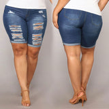 Women Plus Size Denim Shorts Summer Denim Shorts Hot Pants