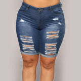 Women Plus Size Denim Shorts Summer Denim Shorts Hot Pants