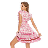 Beth Dutton Bohemian Dress Summer Spring Midi Dresses Vacation Beach Dress Bohemian Short Skirt