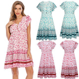 Beth Dutton Bohemian Dress Summer Spring Midi Dresses Vacation Beach Dress Bohemian Short Skirt
