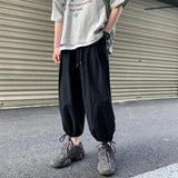 Linen Pants Straight Leg Pants Drawstring Lightweight Elastic Beach Pants Cotton and Linen Beam Feet Linen Bloomers