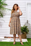 Women Plus Size Midi Dresses Lace Print Dress