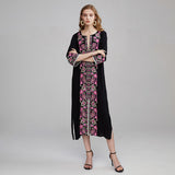 Embroidered Flower Fashion Split Dress