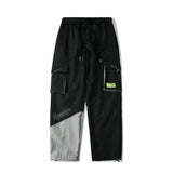 Men's Color Matching Multi-Pocket Cargo Pants Men's plus Size Retro Sports Street Contrast Color Hip Hop Loose Sports Straight Pants Men Pants