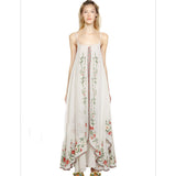 Women Dresses Embroidered Cotton Yarn Suspender Dress