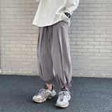 Linen Pants Straight Leg Pants Drawstring Lightweight Elastic Beach Pants Cotton and Linen Beam Feet Linen Bloomers