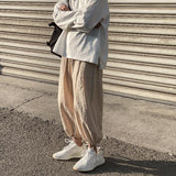 Linen Pants Straight Leg Pants Drawstring Lightweight Elastic Beach Pants Cotton and Linen Beam Feet Linen Bloomers