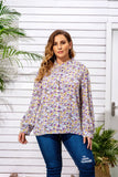 Women Plus Size Tops Spring Floral Long Sleeve Shirt